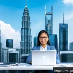 Home 22 생성형 AI의 윤리적 고찰 - A modern Malaysian urban office environment featuring diverse professionals collaborating on AI tech...