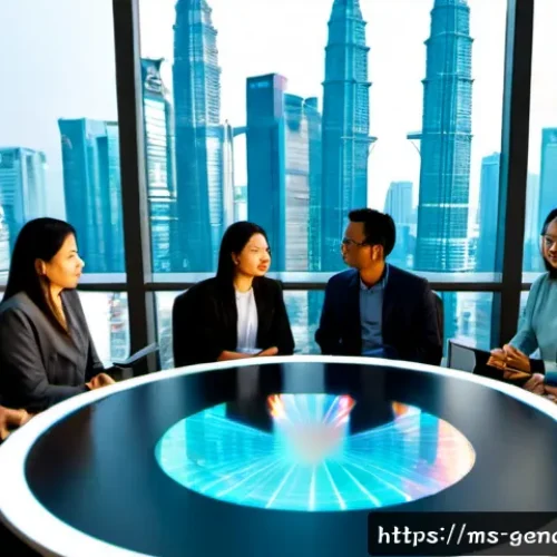 Home 17 AI 기술의 윤리적 고려사항 - Photorealistic scene of a diverse Malaysian AI ethics committee meeting in a modern Kuala Lumpur off...